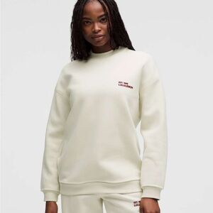 LULULEMON BEIGE HEAVYWEIGHT FLEECE CREWNECK